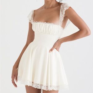 House of CB Kaia Ivory White Cream A-Line Mini Corset Dress XS